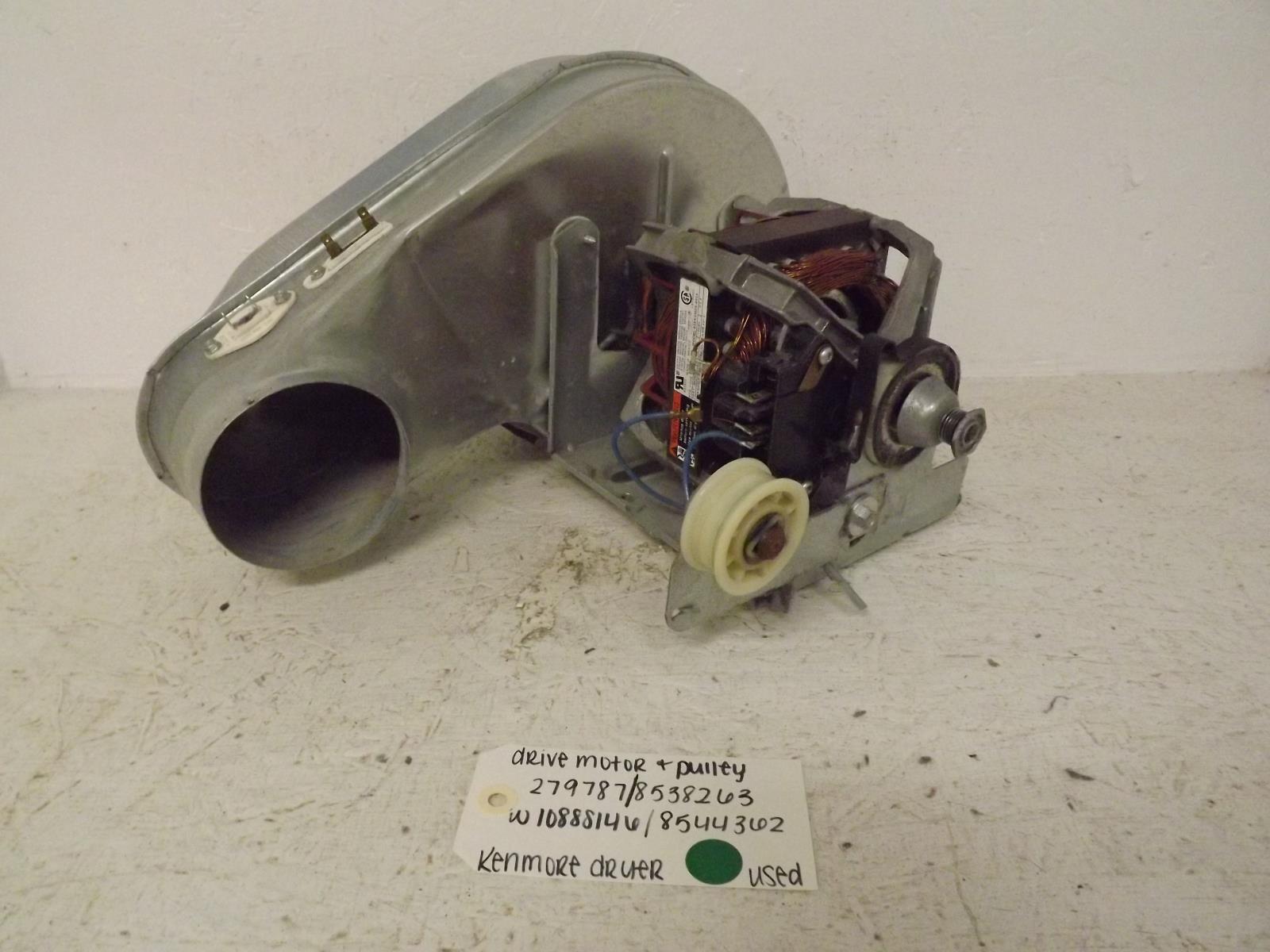 Kenmore Dryer 279787 8538263 W10888146 8544362 Drive Motor & Pulley Used Kenmore Dryer 279787 8538263 W10888146 8544362 Drive Motor & Pulley Used